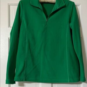 Vibrant Green Quarter-Zip Top